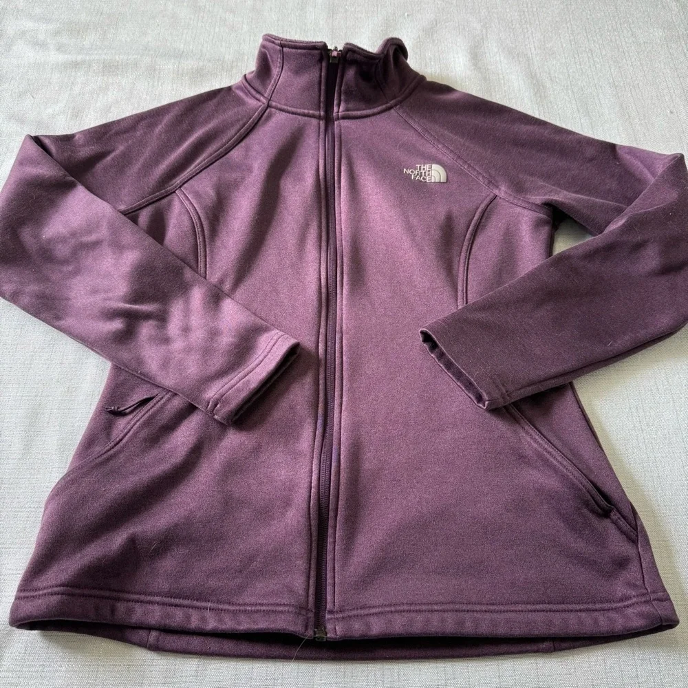 The North Face Women's Chest Logo Purple Zip Up Jacket Size M